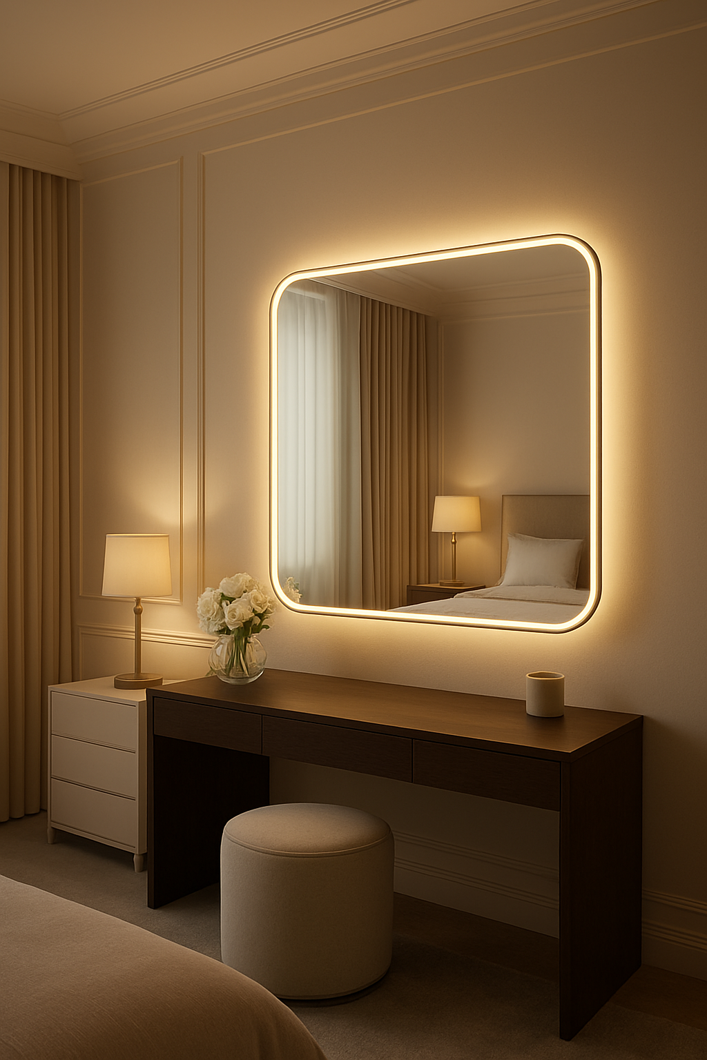 LED Mirrors Beyond the Bathroom: Bedroom & Dressing Room Ideas