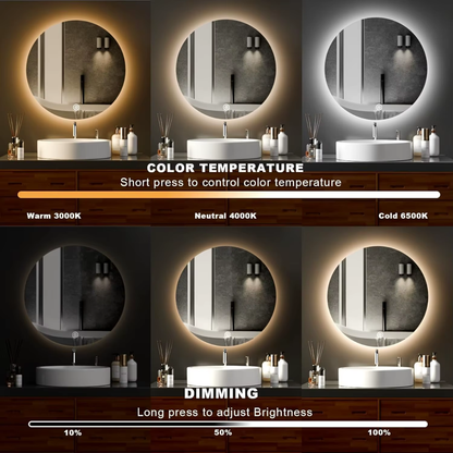 AURA HALO in warm, natural and cool white light, with touch dimming levels