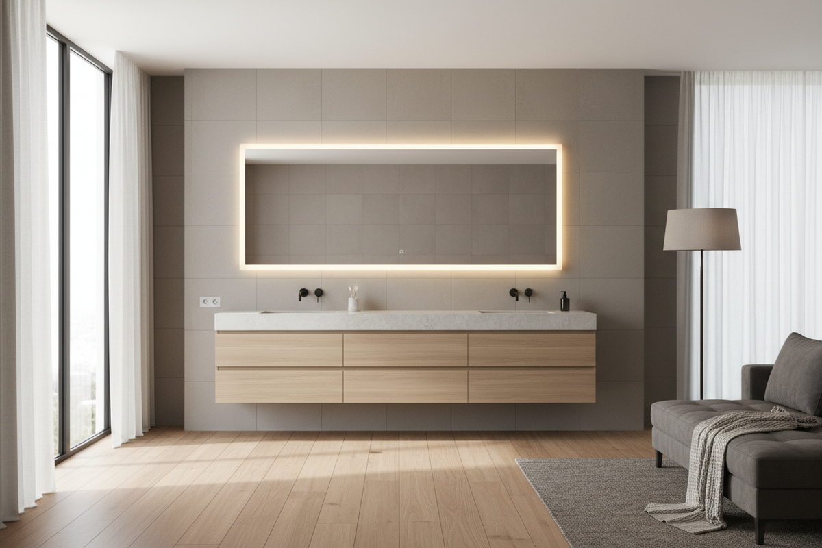 luxury LED Mirror in a modern UK home 